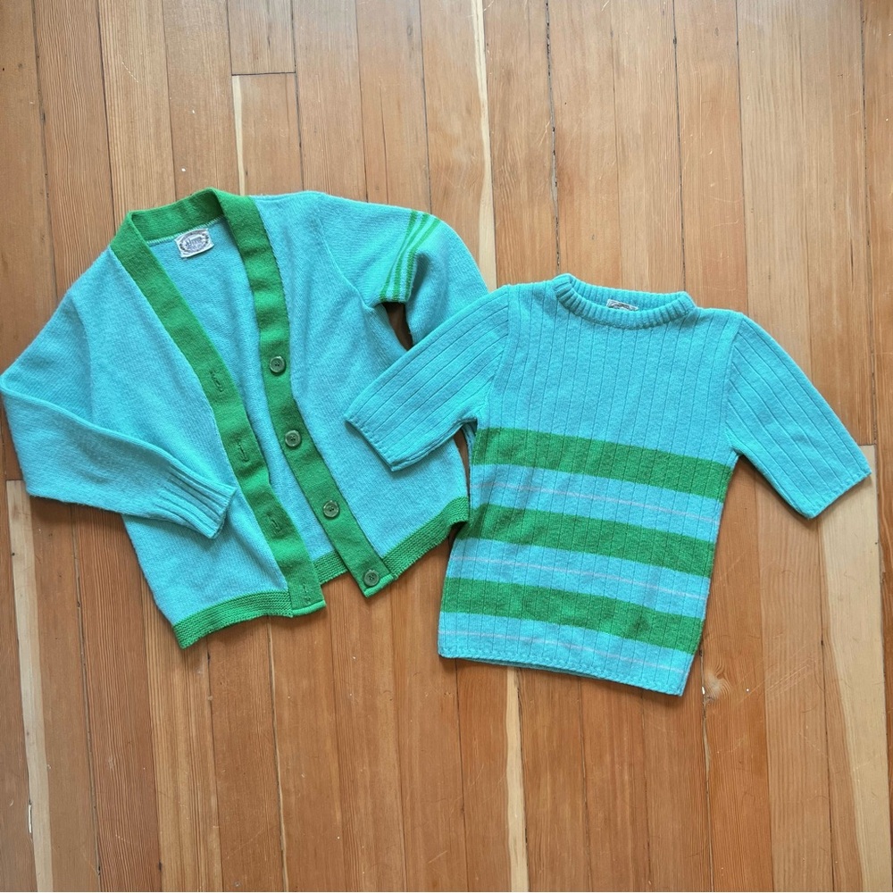 Vintage 1960s sweater cardigan set S